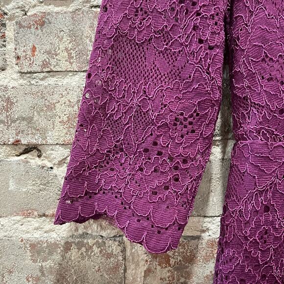 NEW Nicole Miller Lace Keyhole Dress in Wine Size 4 - Picture 3 of 5